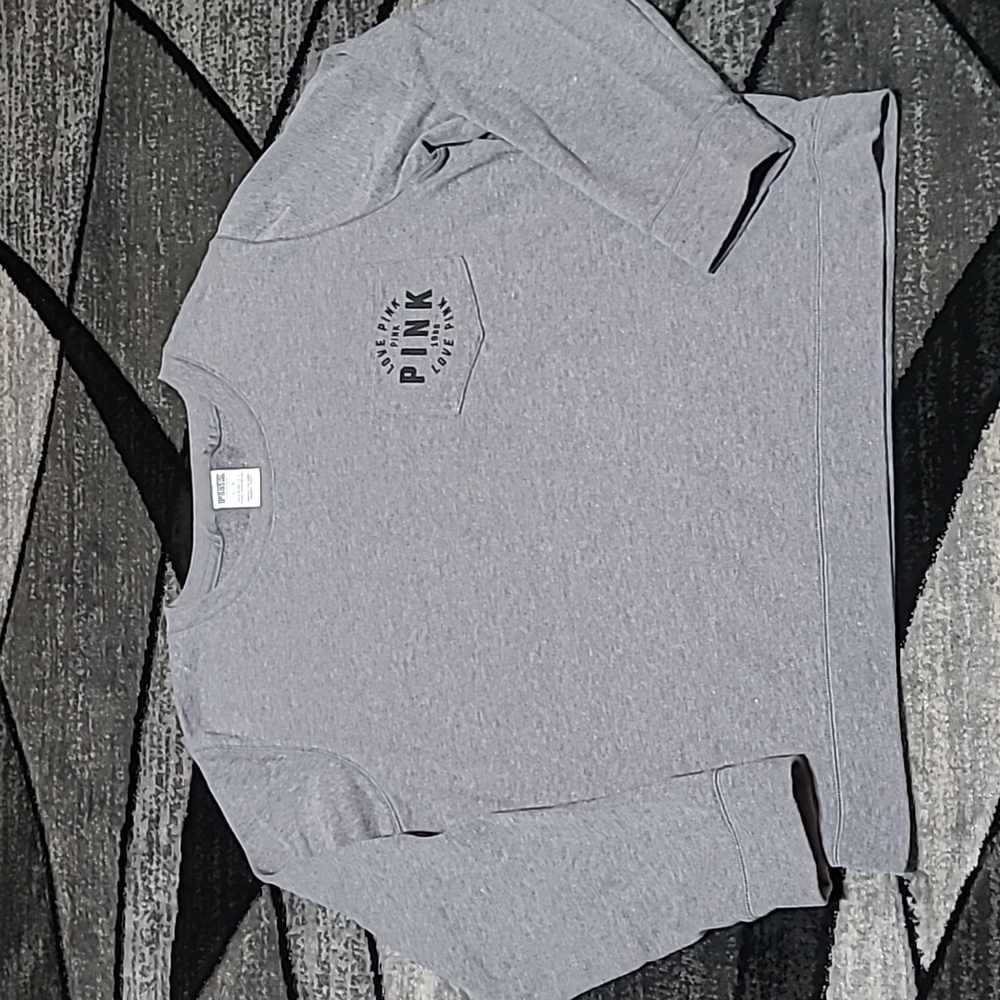 VS PINK 2014 Campus Crew Logo Pocket Sweatshirt